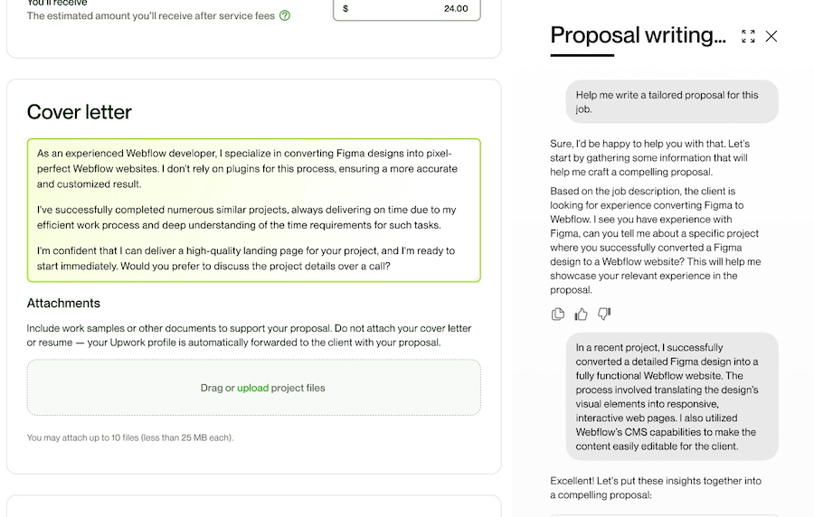 Upwork AI proposal tool